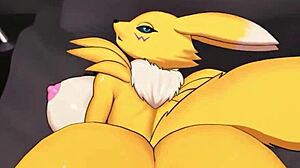 Renamon's erotic ride leads to a hot anal finish